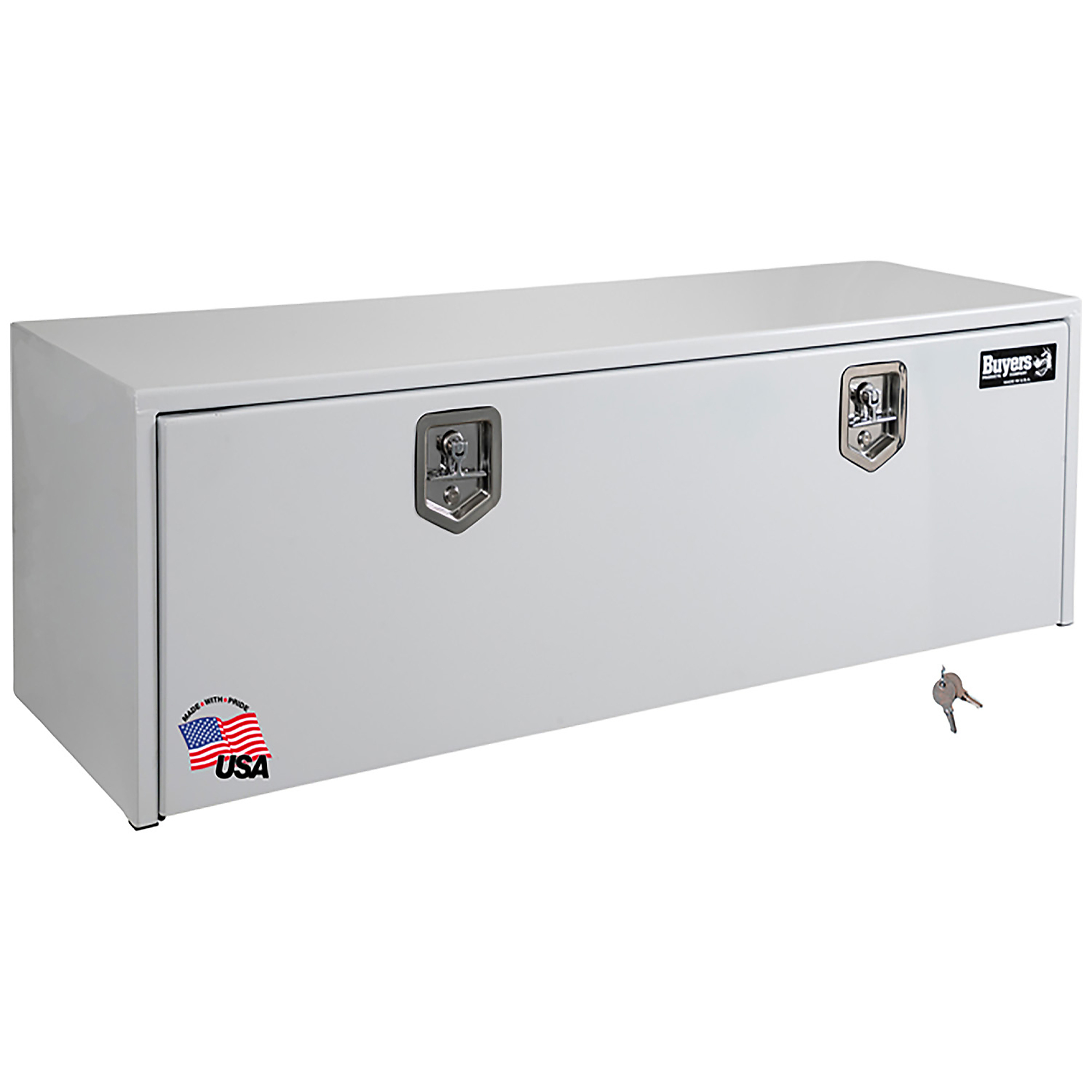 Buyers Products, 60x18x18in. Steel Underbody Truck Tool Job Storage Box, Width 60 in, Material Carbon Steel, Color Finish Glossy White, Model# 1702415